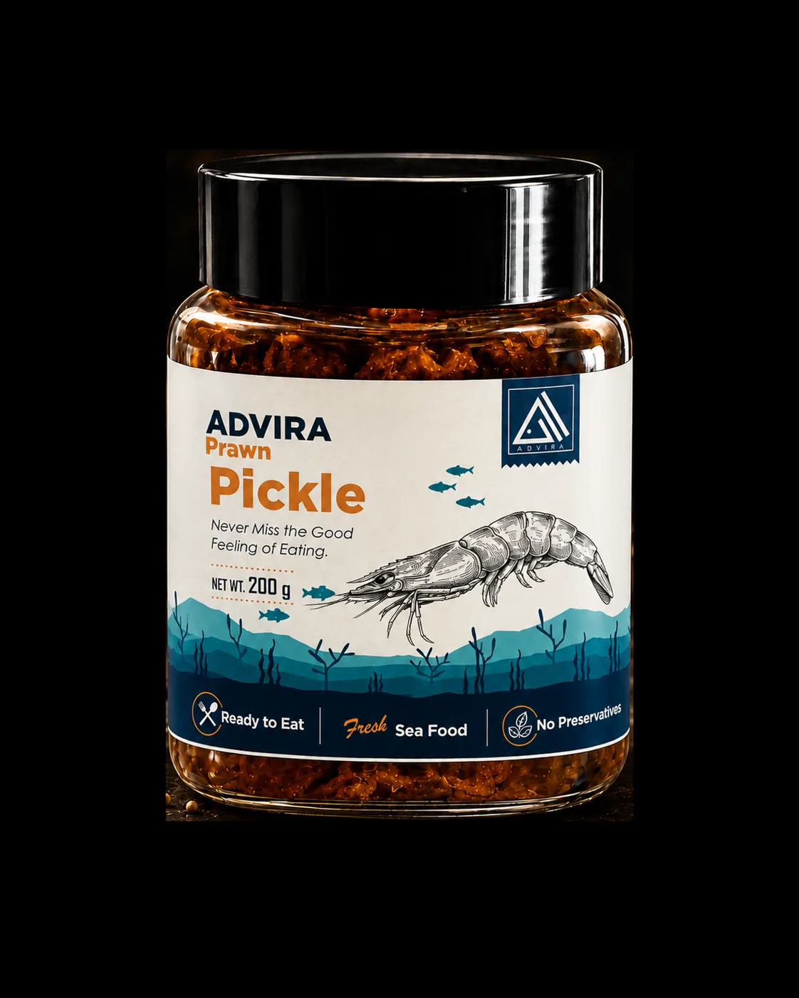 ADVIRA Coastal Prawn Pickle in Glass Jar